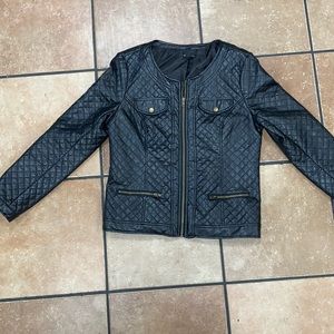 Black jacket faux leather